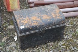 A small metal trunk