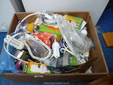 A quantity of light bulbs, telephone etc.