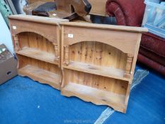 A pair of pine plate racks, 22 1/2" W.