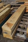Five lengths of oak timber 8 1/2'' x 2'' x 52''.