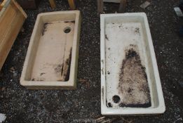 Two Belfast sinks, 36'' x 20'' and 41'' x 19 1/2''.