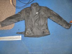 A Scott black leather bikers jacket, size 38, a/f.