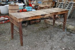 A large potting table,