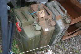 Three large Jerry cans