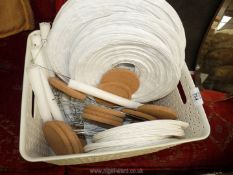A quantity of paper lamp shades, candles,