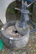 A plastic cauldron with water pump, a/f.