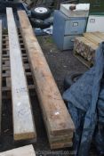 4 lengths of softwood 8'' x 2'' up to 166'' long.