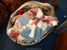 A quantity of patchwork, blankets, throws etc.