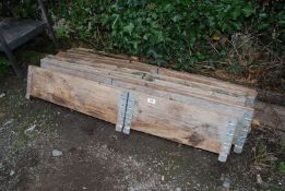 Five wooden stackable raised bed frames, 29" x 21".
