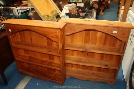 A pair of pine dresser backs with three shelves each, 32" W.