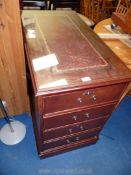 A reproduction style two drawer filing cabinet, with key, a/f, 35'' deep x 19'' wide x 31'' tall.