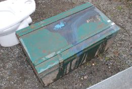 A large green tool chest