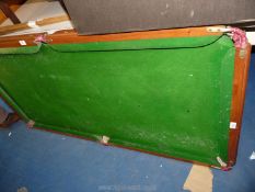 A slate top Junior snooker table with scoreboard, balls, cues etc, 62 1/2" L x 33 1/2" W.