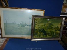 Two large framed Prints to include Ray Crooke titled 'Gulf Country Settlement 1967' and a Flemish