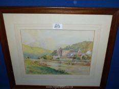 A framed and mounted Watercolour depicting Tintern Abbey, no visible signature, 19" x 16 1/4".