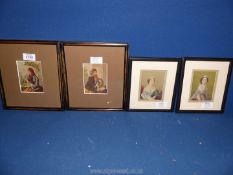 Four framed Baxter Prints of female subjects.