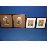 Four framed Baxter Prints of female subjects.