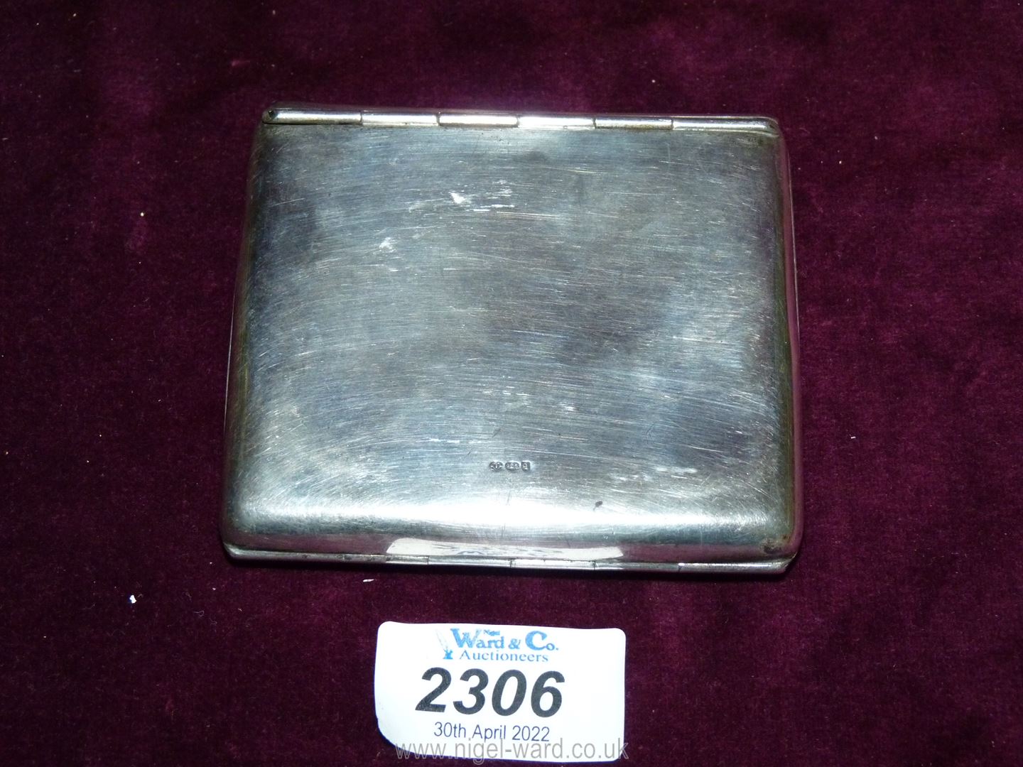 A Silver cigarette Case, with small turquoise stone to clasp, stamped 925, maker C & C, 130 gms. - Image 5 of 5