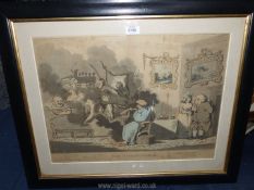 A framed and mounted coloured etching 'The Hypochondriac' by T.Rowlandson.