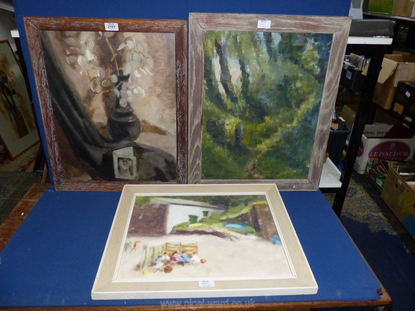 Three mid century Oils on board by Dorothea Elgar Coode (1902-1990) including a woodland path,