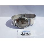 A 1940's Longines gents wristwatch with steel wrist band,