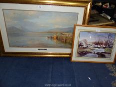 A large framed and mounted Print signed lower left Sally Gaywood entitled 'Hills of Wells',