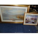 A large framed and mounted Print signed lower left Sally Gaywood entitled 'Hills of Wells',