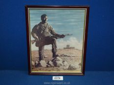 A framed Print of Talaiasi Labalaba, by the artist John Tidewell, 8 1/4'' x 10 1/4''.