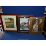 A framed and mounted print of a garden scene, print of 'The Merchants Arch,