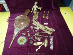 A quantity of brass including bellows, etc.