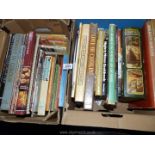 Two boxes of cookbooks to include Home Baking Made Easy, Mighty Mince, 100 Fresh Food Dishes,