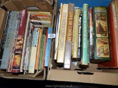 Two boxes of cookbooks to include Home Baking Made Easy, Mighty Mince, 100 Fresh Food Dishes,