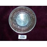 A Silver Bonbon dish, Birmingham maker Henry Matthews 1910, 5 1/4'' diameter, 41 gms.