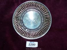 A Silver Bonbon dish, Birmingham maker Henry Matthews 1910, 5 1/4'' diameter, 41 gms.