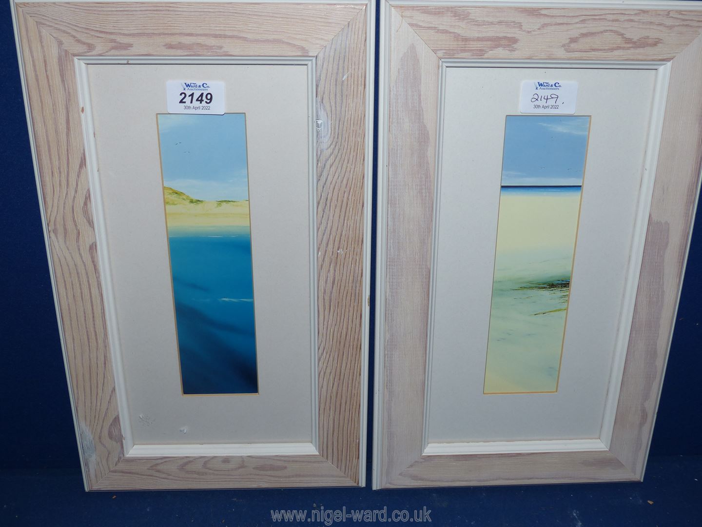 A pair of modern framed seascapes, unsigned.