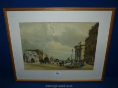 A framed and mounted Print 'Hyde Park Corner', no visible signature, 22 1/2"x 17 3/4".