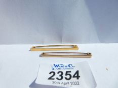 Two 9ct gold tie pins, one with Birmingham hallmark.