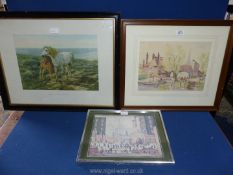 An unsigned framed and mounted Watercolour titled 'Pull's Ferry Norwich', a framed H.W.B.