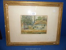 A Watercolour of farm buildings signed G.C. Haite, 19" x 15" incl. frame.