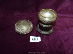 A small silver Trophy on plinth, with hallmarks for Birmingham,