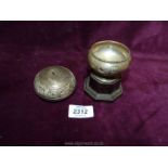 A small silver Trophy on plinth, with hallmarks for Birmingham,