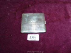 A Silver cigarette Case having geometric grid design and C.M.F.