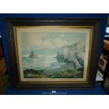 A wooden framed Print on canvas entitled 'Ebb Tide' by Bennett Bradbury, 33 1/2" x 27 1/2".