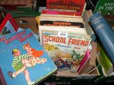 A box of children's books to include School Friends, Young Mastermind Annual, Judy for Girls,