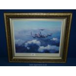 An ornately framed Robert Taylor Print of ''Lancasters'', signed by Leonard Cheshire,