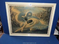 A framed Tretchiko Print of a ballerina and a swan.