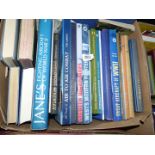 A box of books on aviation to include Air to Air Combat, Great Aircraft of WWII,