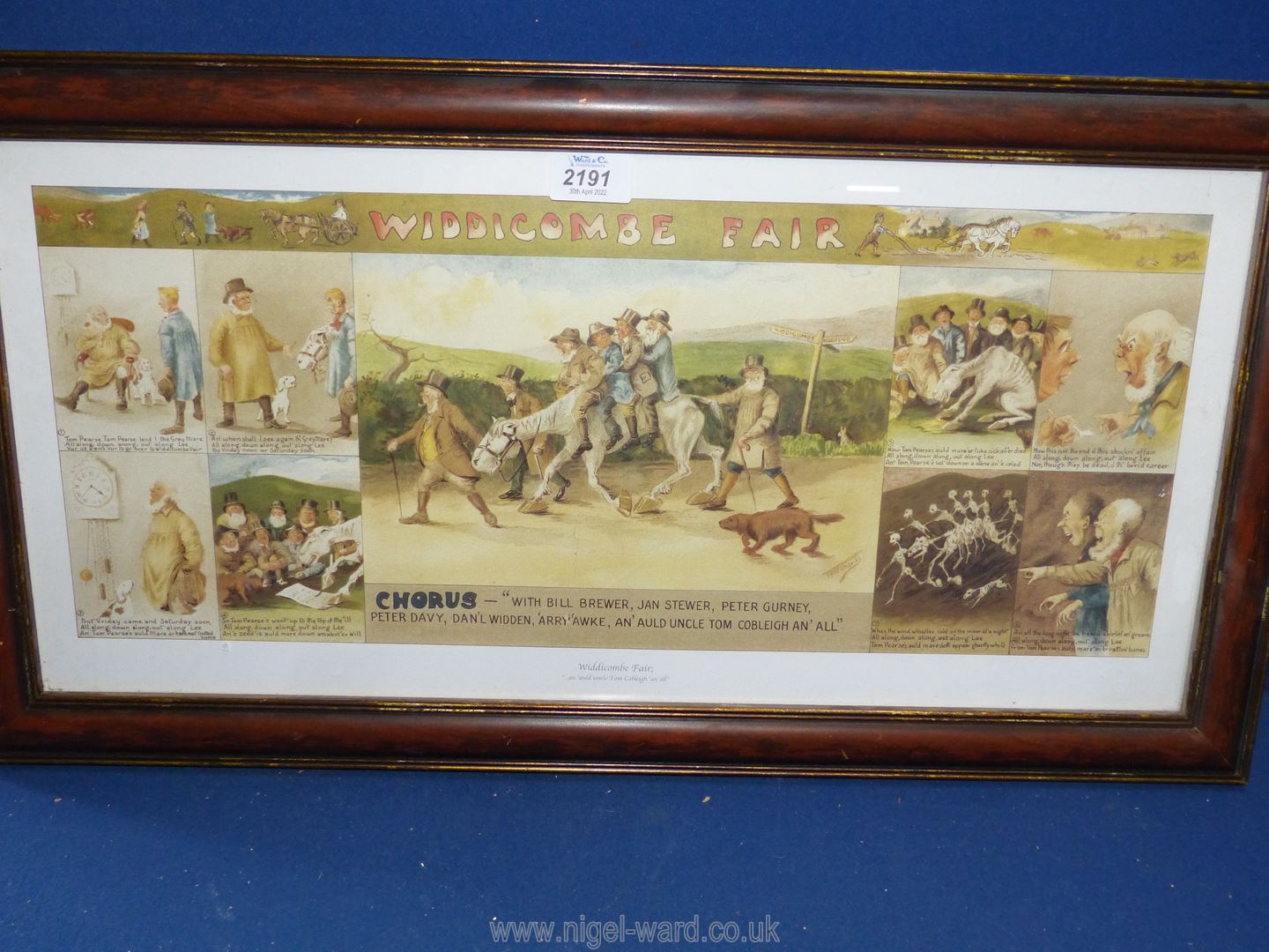 A framed print 'Widdicombe Fair' by T.F. Richards, 26 3/4'' x 14 1/4''.