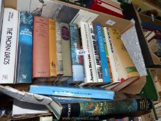 A box of books: War and Peace, Manual of Horsemanship etc.