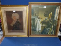 A framed and mounted mezzotint after Sir Joshua Reynolds,
